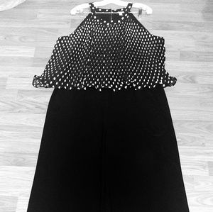 Gorgeous Vintage Blk/White Pocadot JUMPSUIT